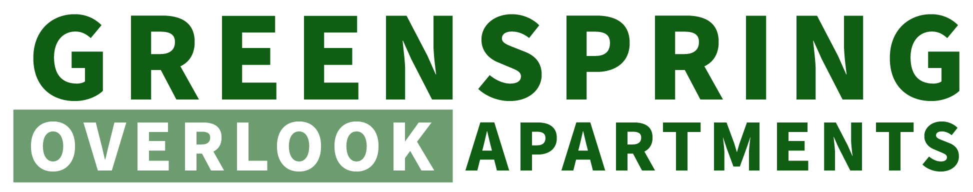 A green sign with the words "Green Spring Apartments" written on it.